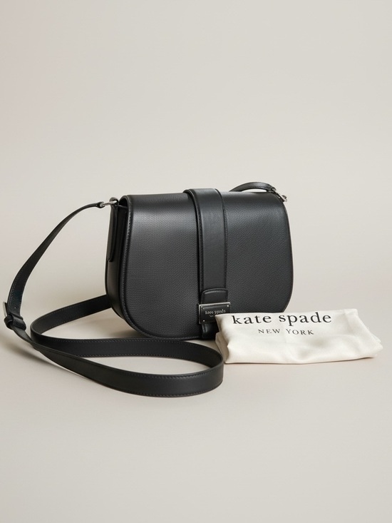 kate spade Handbags - Kate Spade Black Leather Saddle Crossbody Bag NWT Gold Hardware Dust Bag Classic
